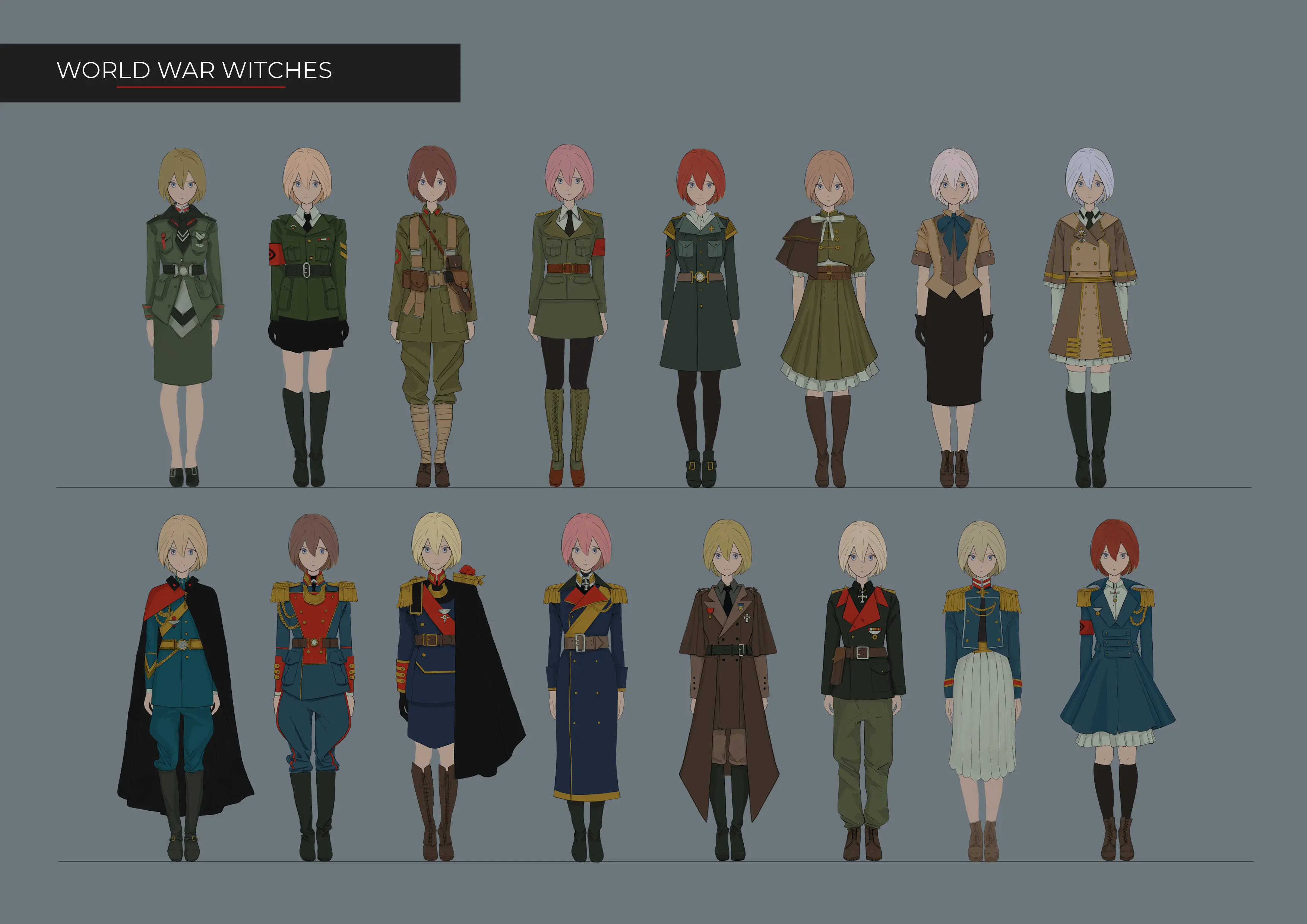 world war witches - concept art design digital art