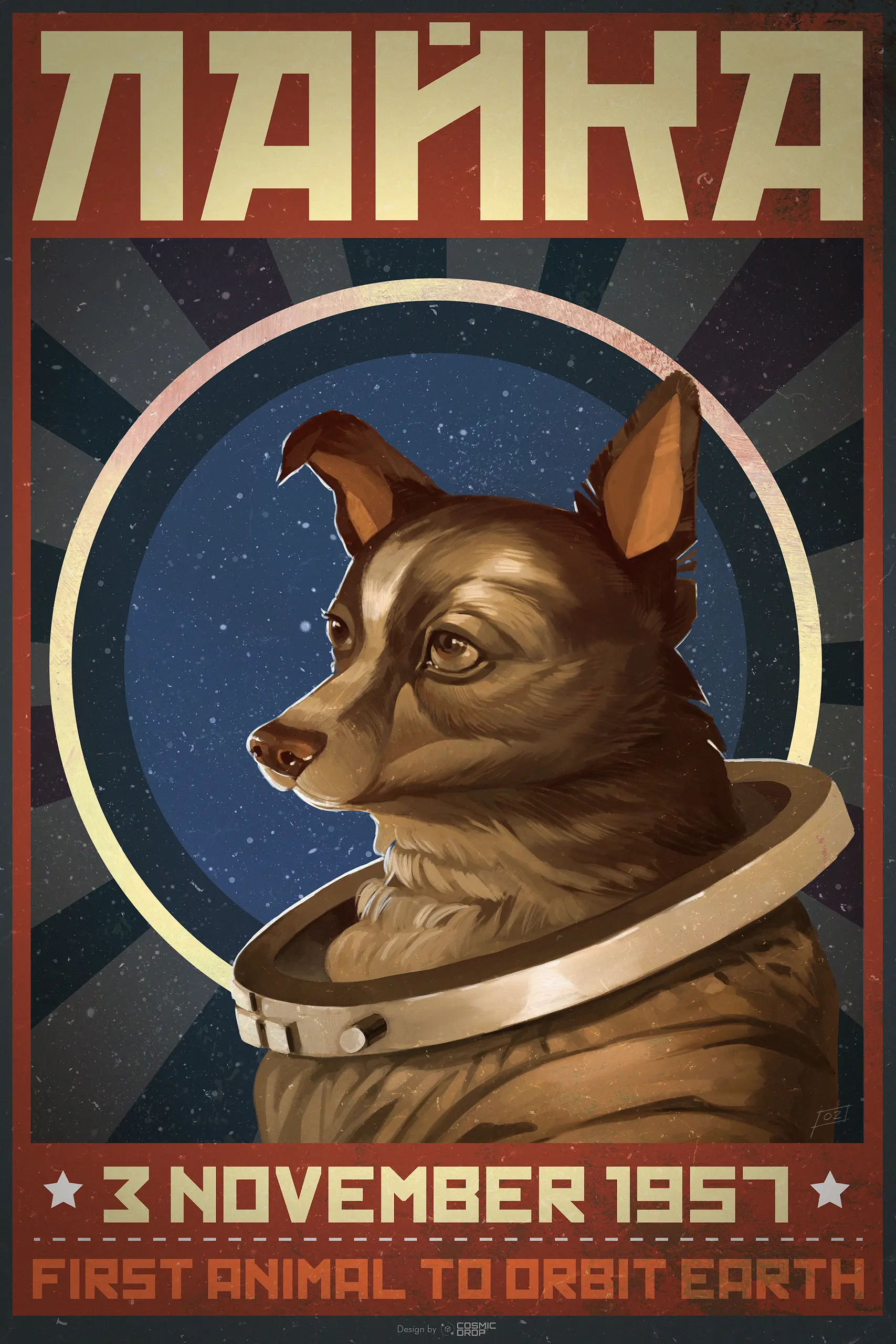 Laika poster digital painting